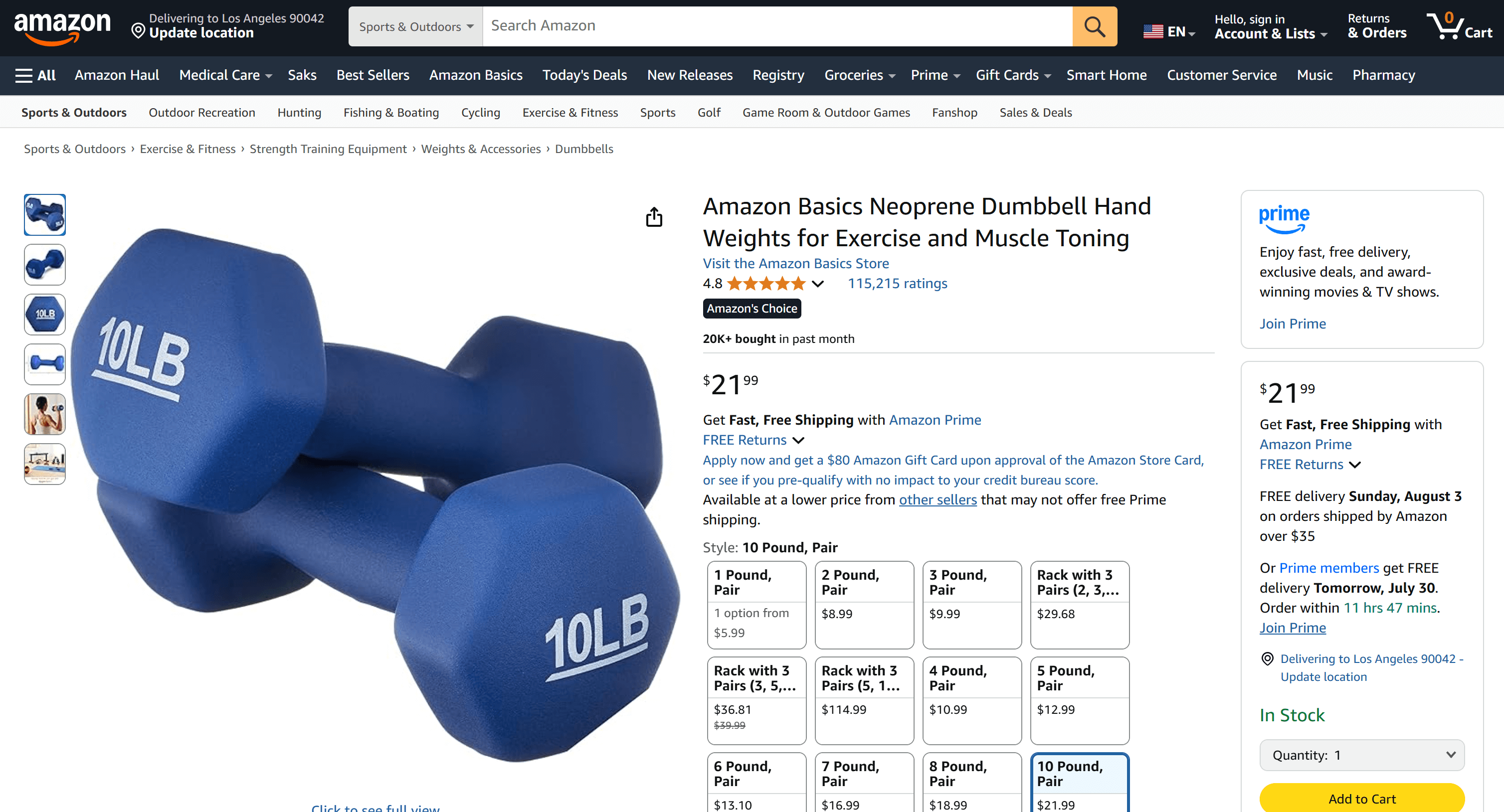оригинальная страница Amazon