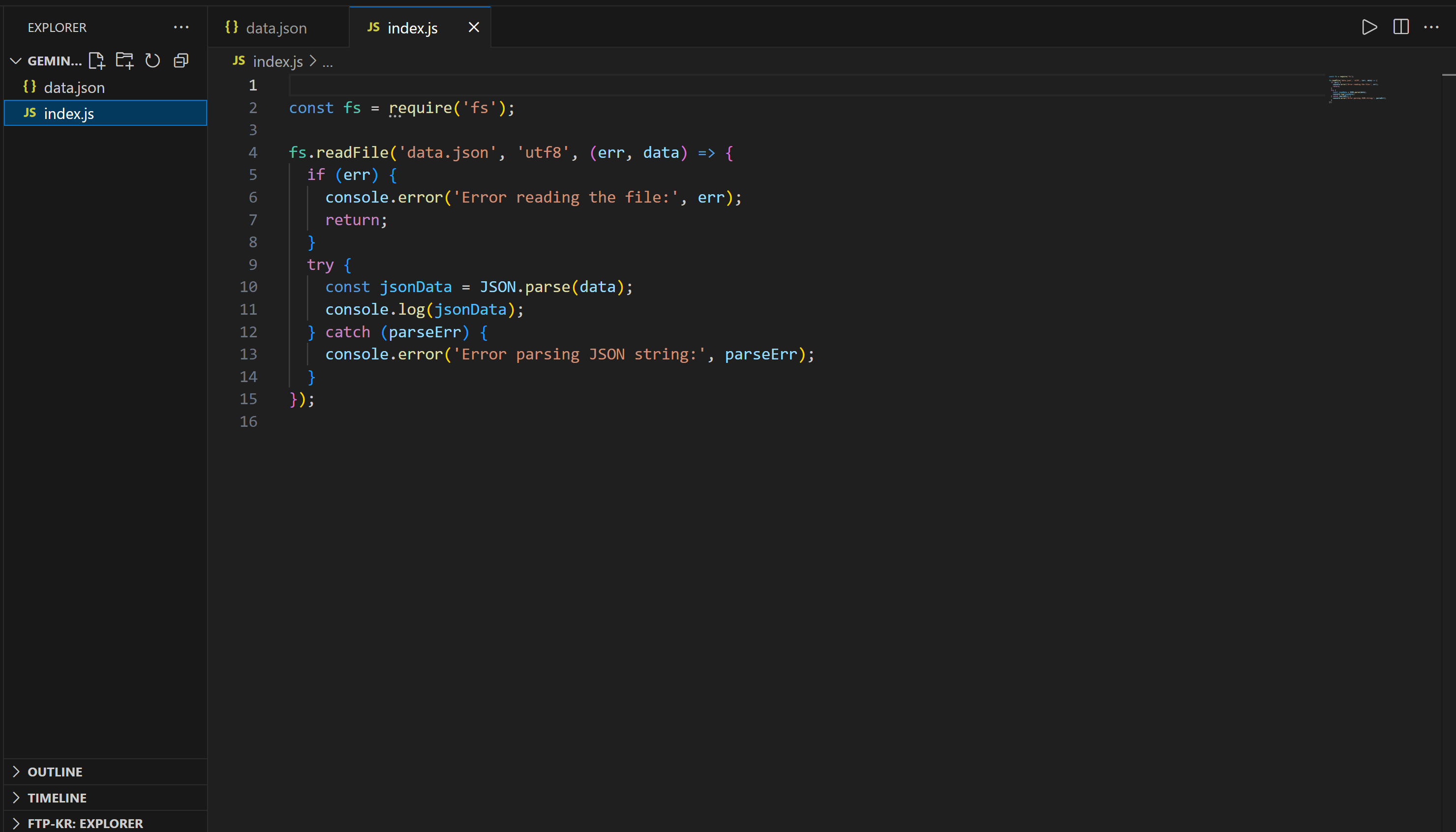index.js в VSC
