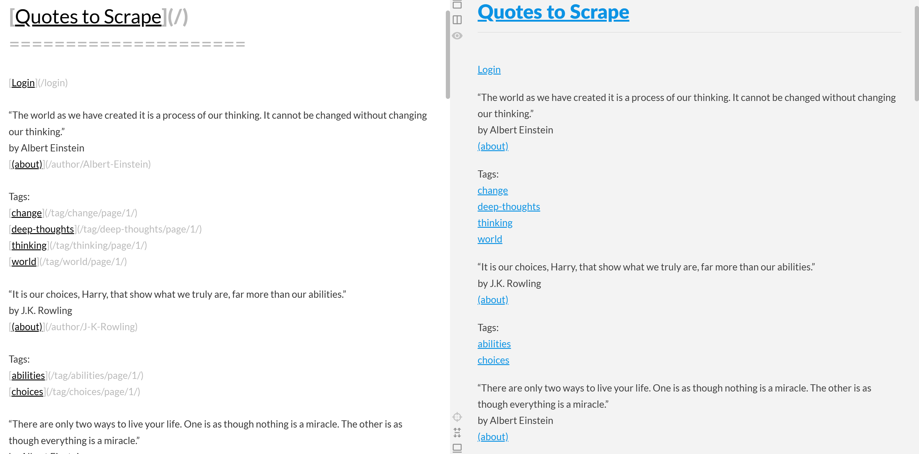 The rendered output Markdown