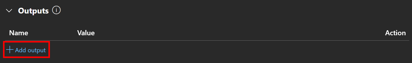 Pressing the “Add output” button