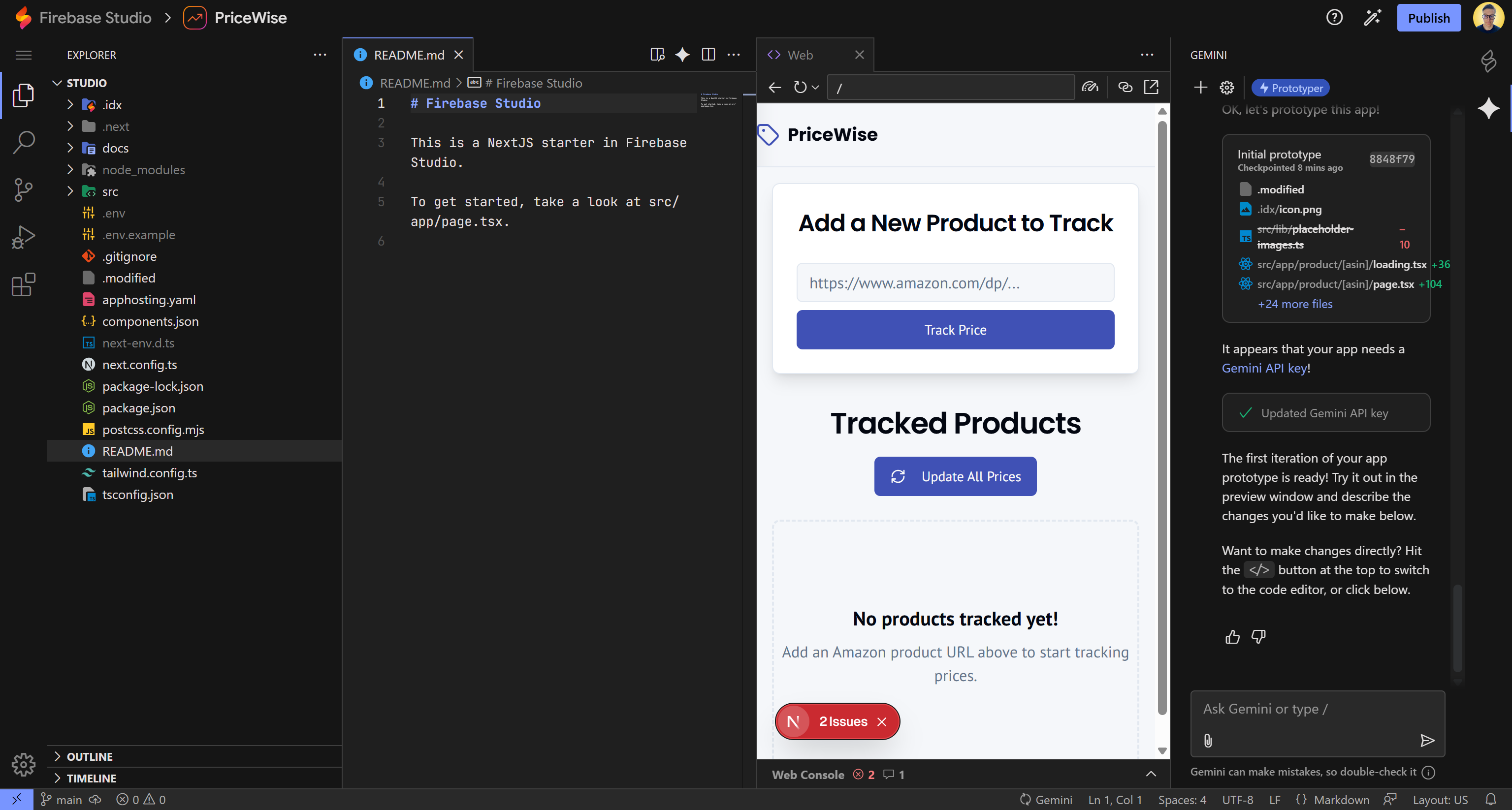 The Firebase Studio cloud IDE